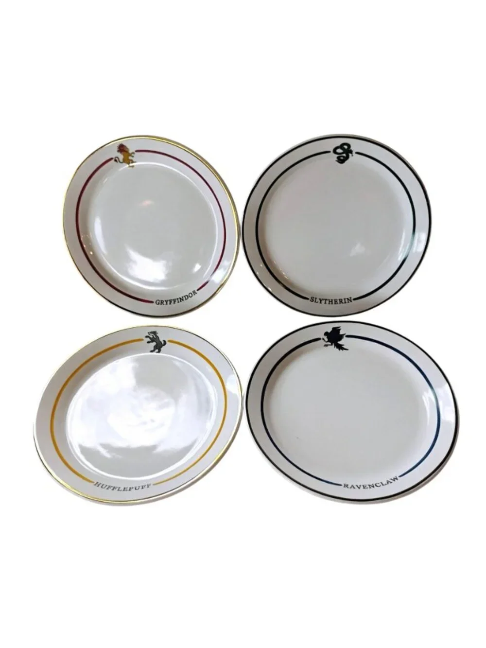 Pottery Barn Harry Potter Hogwarts Houses Stoneware Appetizer Plates Set of 4 - Picture 2 of 9